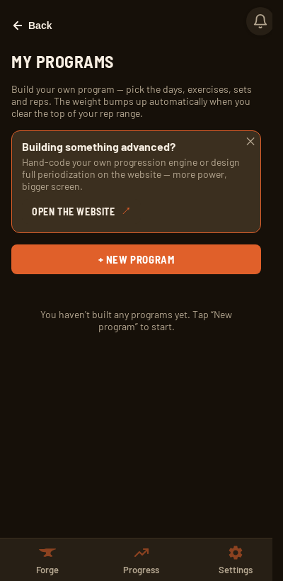Iron Forge program builder