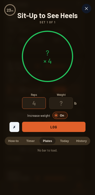 Iron Forge rest timer and plate calculator during 5BX