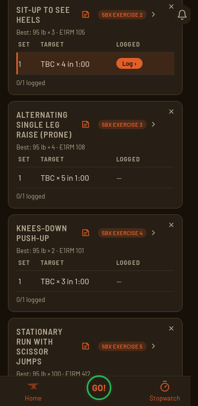 A 5BX workout in Iron Forge