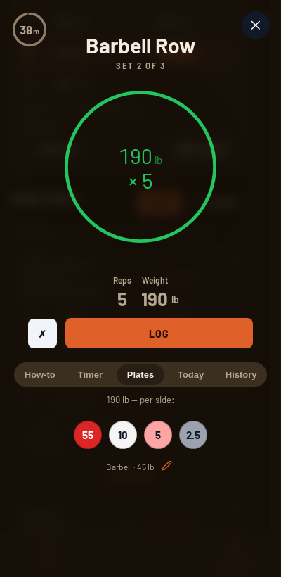 Iron Forge rest timer and plate calculator during r/Fitness Basic Beginner Routine