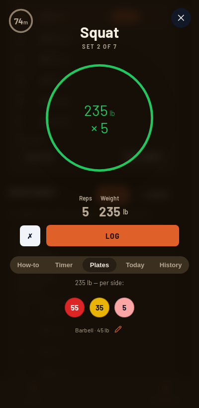Iron Forge rest timer and plate calculator during 5/3/1 Building the Monolith
