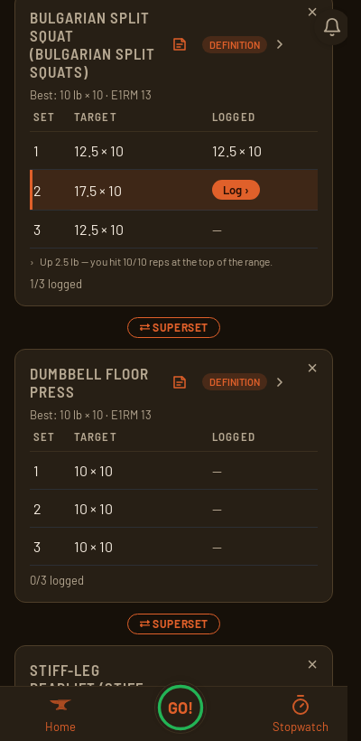 A The Dumbbell Stopgap workout in Iron Forge