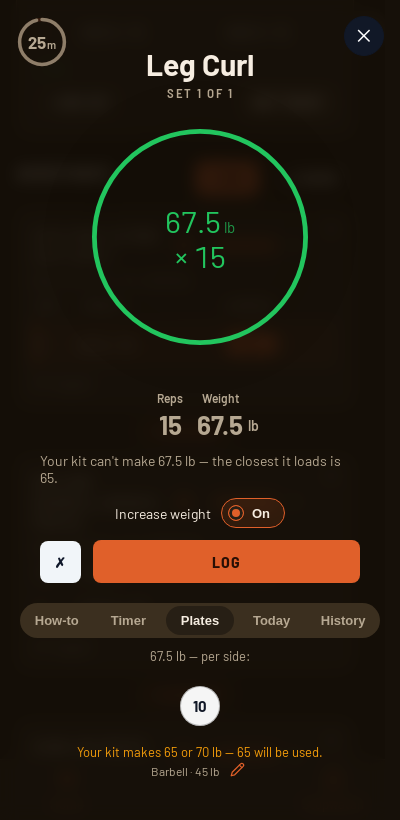 Iron Forge rest timer and plate calculator during Hypertrophy-Specific Training