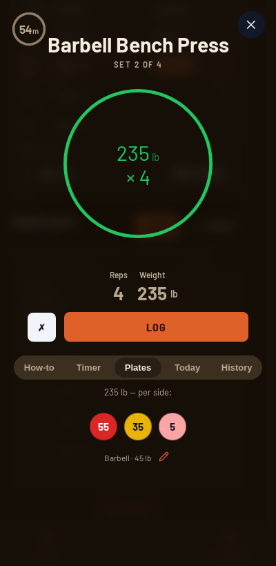 Iron Forge rest timer and plate calculator during Ivysaur 4-4-8