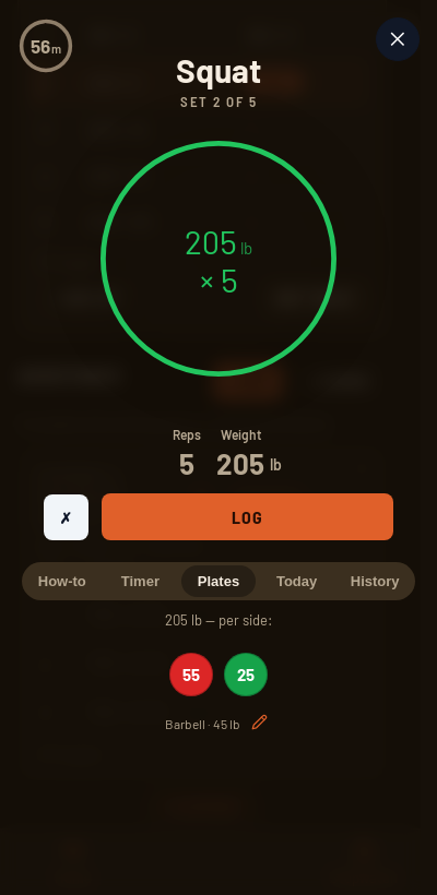 Iron Forge rest timer and plate calculator during Juggernaut