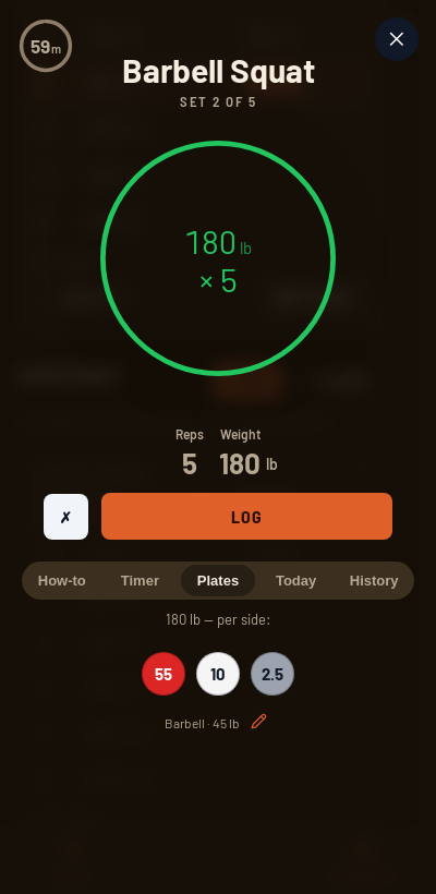 Iron Forge rest timer and plate calculator during Madcow 5×5