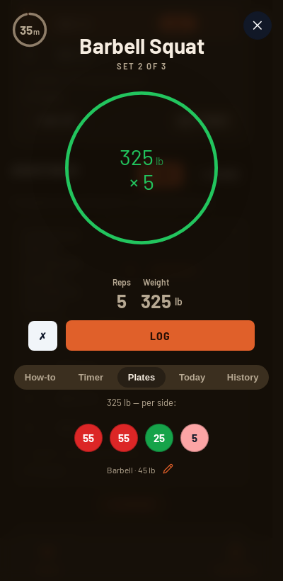 Iron Forge rest timer and plate calculator during Starting Strength