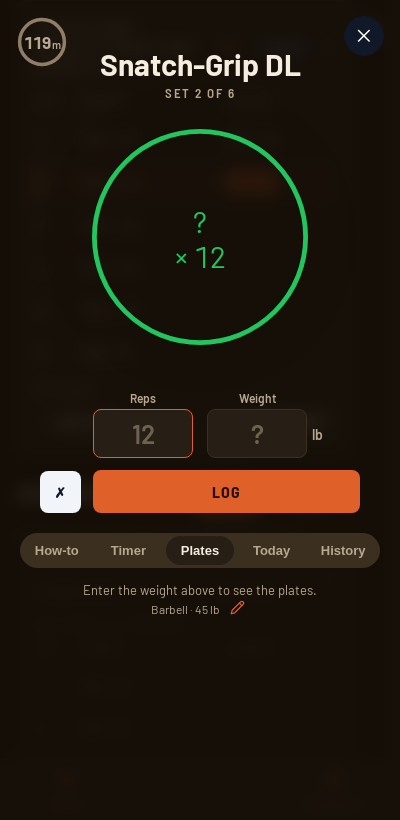 Iron Forge rest timer and plate calculator during Frank Zane — Growth Program